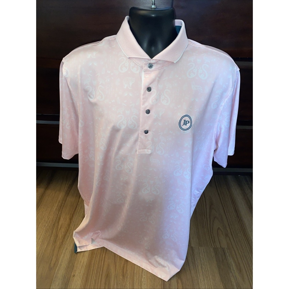 Greyson Snake All Over Polo Shirt - Men's Size XL Pink Golf